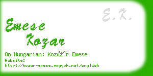 emese kozar business card